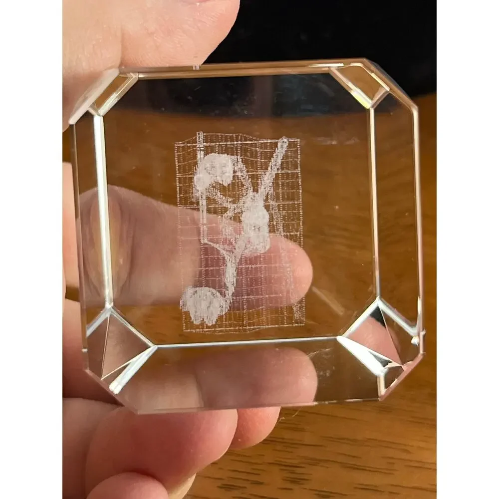 New York City Ground Zero Flag Tribute Laser Etched Crystal Souvenir 9.11 USA